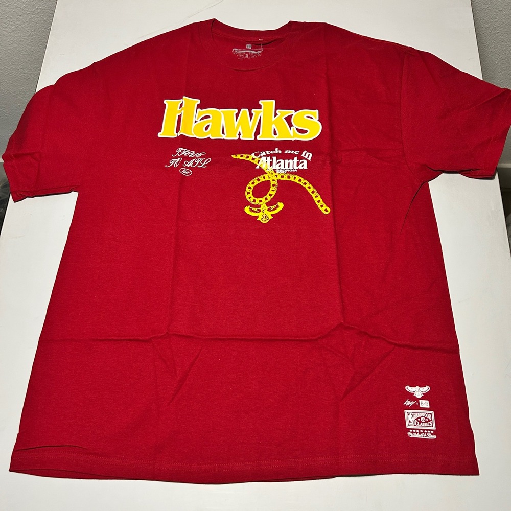 Mitchell & Ness Atlanta Hawks NBA Remix Lil Baby Red T-Shirt Mens XL
